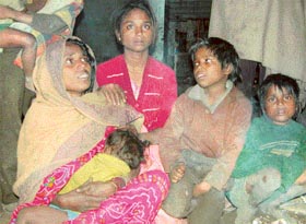 The family of Baba Nihal Chand who died in a blast in Ludhiana. 