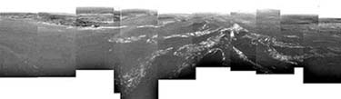 This composite picture was produced from images returned on Friday by ESA's Huygens probe during its successful descent to land on Titan.