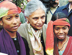 Delhi Chief Minister Sheila Dikshit with CRY children during a function for a better future for the Indian child in the Capital on Thursday