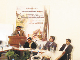 A series of lectures were organised by Mr Jalal Tamleh, Director of Iran Culture House, to shed light on strong cultural relations between two ancient civilisations of Iran and India