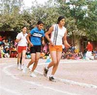 Athletics meet of Guru Nanak Girls College, Model Town, Ludhiana, in progress on Thursday