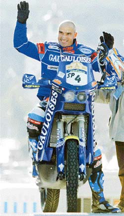 Fabrizio Meoni, winner of the rally in 2001 and 2002, died of a heart attack after a crash during stage 11