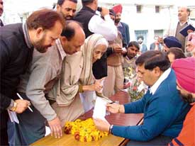 Parliamentary Secretary and MLA, Ludhiana East, Surinder Dawar listens to the public grievances at the janta darbar at Shivaji Nagar in Ludhiana on Sunday