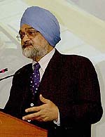 Chairman of the Planning Commission Montek Singh Ahluwalia at a seminar in New Delhi on Monday.