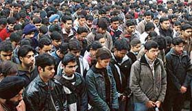 A prayer meeting by students and staff of Punjab Engineering College for the well-being of Sonia Deva