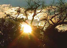 The sun playing hide and seek with clouds in Chandigarh