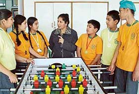 Table soccer was launched at Delhi Public School, Pinjore, on Republic Day
