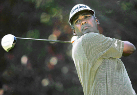 Vijay Singh has continued his remarkable run despite a double caddie change