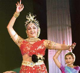 Hema Malini plays her multiple roles to perfection 