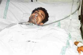 An unidentified patient lies in the CMCH in Ludhiana