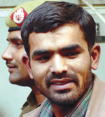 Lance Naik Jaipal in police custody in the Capital on Monday.
