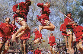 Folk dancers from Bundelkhand perform at Suraj Kund Craft Fair