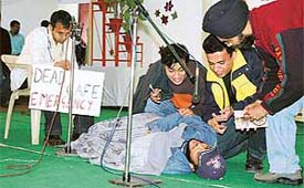 Students stage a play on the opening day of DMCH cultural function