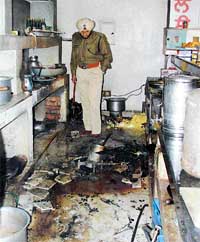 A canteen in courts complex, Ludhiana, where a fire broke out on Thursday