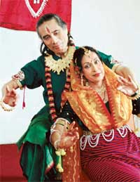 Rajkumar Singh and Charu Sija Mathur perform Manipuri dance at Kamla Lohita College in Ludhiana