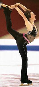 Russias Irina Slutskaya defended her title at the European figure skating championships in Turin on January 29.