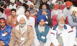 Members of CITU attend a convention at Desh Sewak in Sector 29, Chandigarh, on Sunday. 