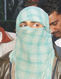 The arrested dacoit Javed in custody
