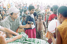 Tibetan volunteers from Chandigarh held a month-long relief camp in Karikartukupam village in Tamil Nadu devastated by tsunami.