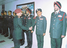 Lieut-Gen S. Pattabhiraman, new GOC-in-C, Western Command, meets his Principal Staff Officers and Heads of Arms and Services.