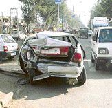 Accident happens but traffic violation continues.