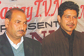 Punjabi singer Shankar Sahani along with Mr Jamil Ahmed, CMD, Jhankar TV, at a press meet to announce the launch of a new music channel in the Capital on Monday