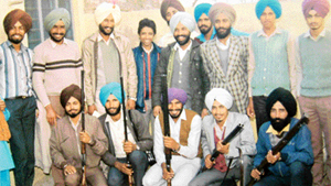 A file picture of Balwinder Singh Sandhu and his armed supporters as they were leaving for a family wedding 