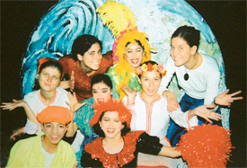 Students participating in the International Children's Festival of Performing Arts