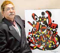 Expressions, an exhibition of paintings by Ritu Raj Sharma, on at Indus Ind Bank Gallery in Chandigarh. 
