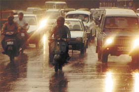 A rain-swept road in the Capital