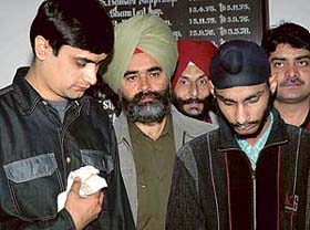 Rajiv Kapoor and Gurinder Pal Singh, who were arrested for circulating pornographic material on the MMS, in Chandigarh