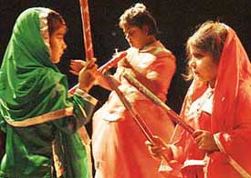 Children who survived cancer present ‘dandiya’ at Tagore Theatre in Sector 18, Chandigarh, to celebrate ‘Cancer Survivors Day’ on Saturday