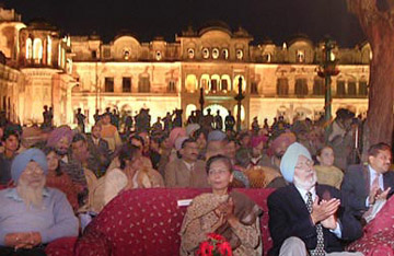 A view of the illuminated Quila Mubarak complex in Patiala on Saturday.