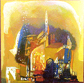 An oil painting of Somenath Maity  on display at Art Folio Art Gallery, Sector 9, Chandigarh, on Monday. 