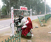 barriers were put up at the same point by the management of an artificial limbs manufacturing centre along with their advertisement board