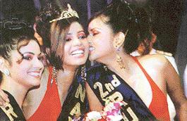 Navy Queen Sonia Suri flanked by first runner-up Zaver Shroff and second runner-up Daljit Kaur.