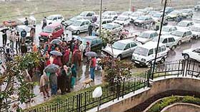 Office-goers were stranded after domestic servants working in various societies of the Mansa Devi Complex blocked the road in Sector 5 of Panchkula