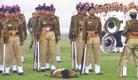 A woman constable who fainted during the Delhi Police Raising Day and Investiture Parade in the Capital