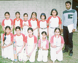 Girls of Maple House which won the annual inter-house  cricket meet of Saupins  School, Sector 32, Chandigarh.