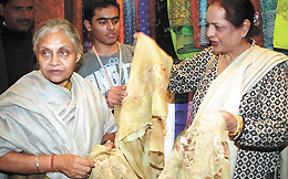 Delhi Chief Minister Sheila Dikshit at a Pakistani stall during the inauguration of CACCI Bazar, organised by FICCI in the Capital on Thursday