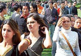 Youngsters gather to take part in the Gladrags Megamodel and Manhunt contest in Chandigarh