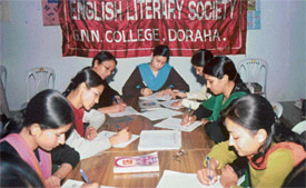 Students of English Literary Society of GNN College, Doraha, participate in essay-writing competition on Friday