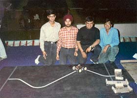 The PEC team with their robot at “Survivor” at the IIT, Mumbai
