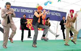 Students of New Senior Secondary School Ludhiana present a cultural item on 