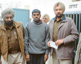 Ramjas Prasad in the custody of Haibowal police on Saturday