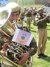 CRPF jawans rehearsing for the 6th All India Police Band Competition at National Stadium in the Capital