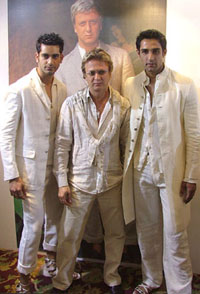 Fashion designer Rohit Bal at the launch of Linen Club Fabric Spring-Summer 2005 collections in the Capital on Tuesday. 