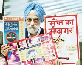 Mr Kanwal Nain Singh, who has been campaigning against smoking