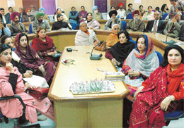 Delegates at an international seminar held at Panjab University in Chandigarh on Monday