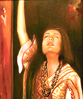 One of the oil paintings by Renu Agarwal on display at IndusInd Art Gallery, Sector 8 in Chandigarh, on Tuesday.